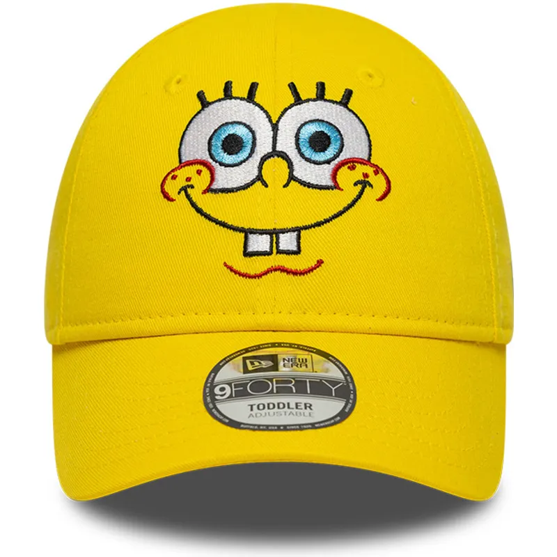 cappellino-con-visiera-curva-giallo-regolabile-per-bambino-9forty-face-di-spongebob-di-new-era
