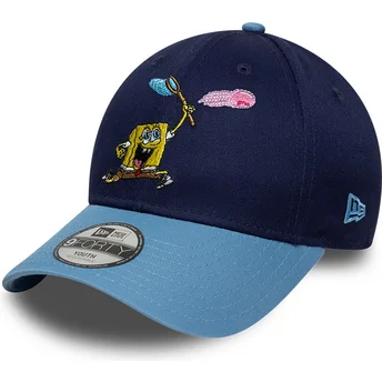 Cappellino curvo blu snapback per bambino 9FORTY di SpongeBob di New Era