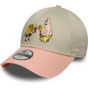 cappellino-curvo-beige-e-rosa-snapback-per-bambino-9forty-di-spongebob-e-patrick-stella-di-new-era