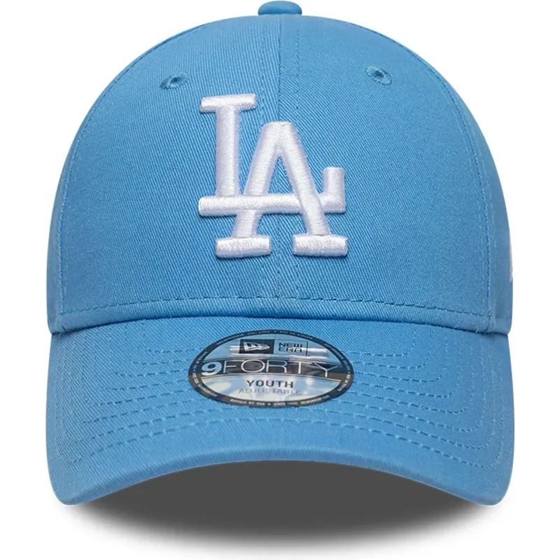 cappellino-curvo-azzurro-chiaro-regolabile-per-bambino-9forty-essential-dei-los-angeles-dodgers-mlb-di-new-era