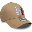 cappellino-curvo-beige-regolabile-per-bambino-9forty-icon-dei-los-angeles-dodgers-mlb-di-new-era