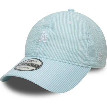 Cappellino curvo blu regolabile 9TWENTY Seersucker dei Los Angeles Dodgers MLB di New Era