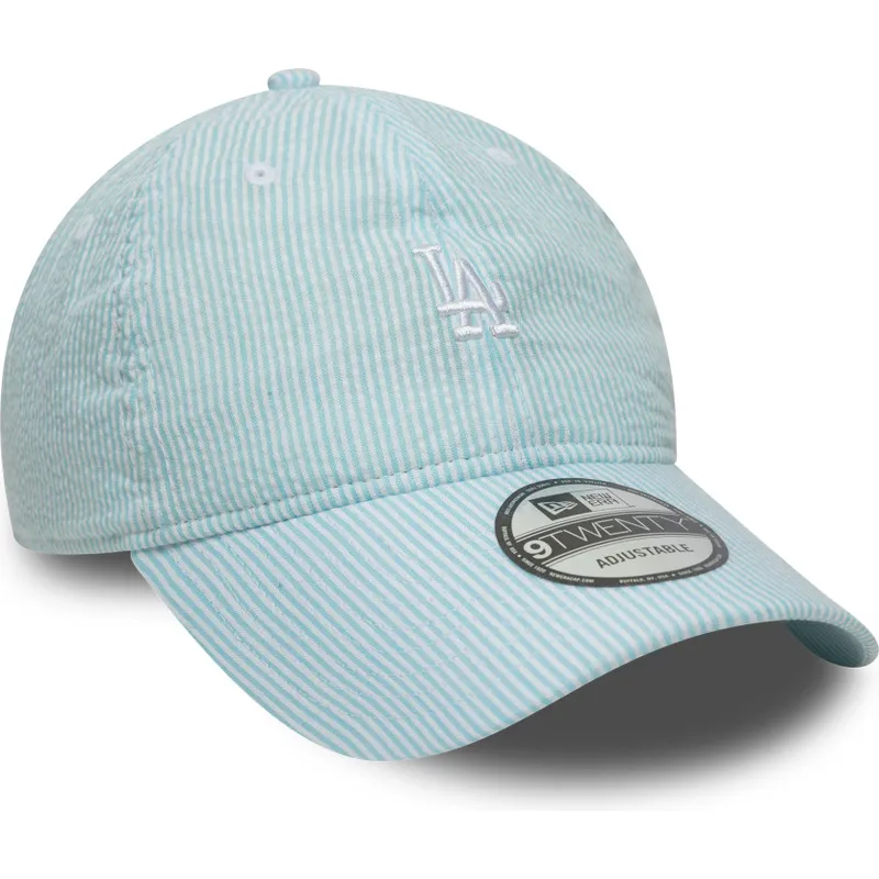 cappellino-curvo-blu-regolabile-9twenty-seersucker-dei-los-angeles-dodgers-mlb-di-new-era