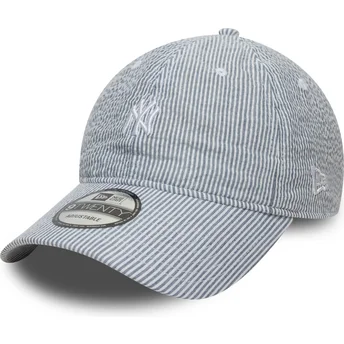 Cappellino curvo blu marino regolabile 9TWENTY Seersucker dei New York Yankees MLB di New Era