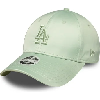 Cappellino curvo verde regolabile da donna 9FORTY Bow Back Satin dei Los Angeles Dodgers MLB di New Era