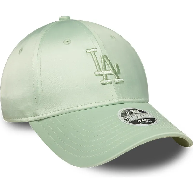 cappellino-curvo-verde-regolabile-da-donna-9forty-bow-back-satin-dei-los-angeles-dodgers-mlb-di-new-era