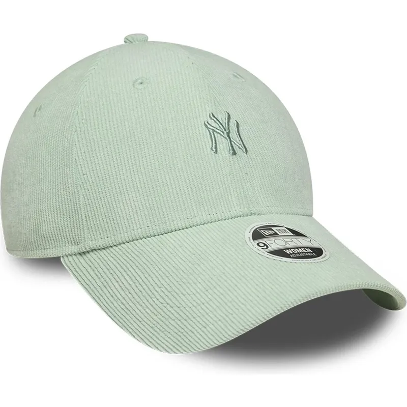 cappellino-con-visiera-curva-verde-regolabile-da-donna-9forty-mini-cord-dei-new-york-yankees-mlb-di-new-era