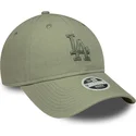 cappellino-curvo-verde-regolabile-con-logo-verde-da-donna-9twenty-midi-linen-dei-los-angeles-dodgers-mlb-di-new-era