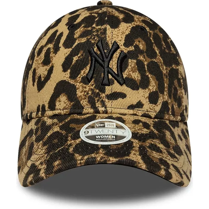 cappellino-curvo-leopardato-regolabile-con-logo-nero-da-donna-9twenty-leopard-dei-new-york-yankees-mlb-di-new-era