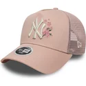 cappellino-trucker-rosa-da-donna-9forty-a-frame-floral-dei-new-york-yankees-mlb-di-new-era
