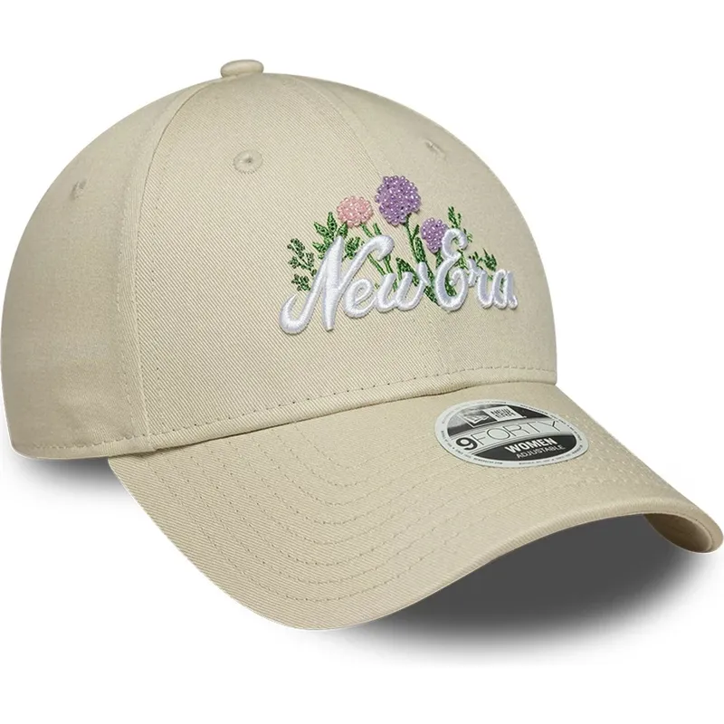 cappellino-curvo-beige-regolabile-da-donna-9forty-beaded-di-new-era