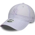 cappellino-curvo-viola-regolabile-con-logo-viola-da-donna-9twenty-seersucker-dei-new-york-yankees-mlb-di-new-era