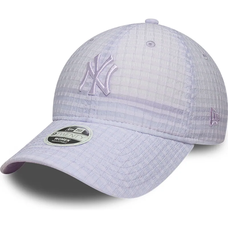 cappellino-curvo-viola-regolabile-con-logo-viola-da-donna-9twenty-seersucker-dei-new-york-yankees-mlb-di-new-era