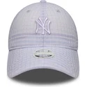 cappellino-curvo-viola-regolabile-con-logo-viola-da-donna-9twenty-seersucker-dei-new-york-yankees-mlb-di-new-era