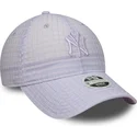 cappellino-curvo-viola-regolabile-con-logo-viola-da-donna-9twenty-seersucker-dei-new-york-yankees-mlb-di-new-era
