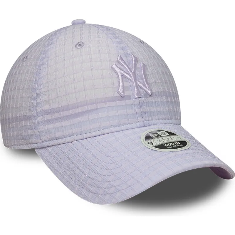 cappellino-curvo-viola-regolabile-con-logo-viola-da-donna-9twenty-seersucker-dei-new-york-yankees-mlb-di-new-era