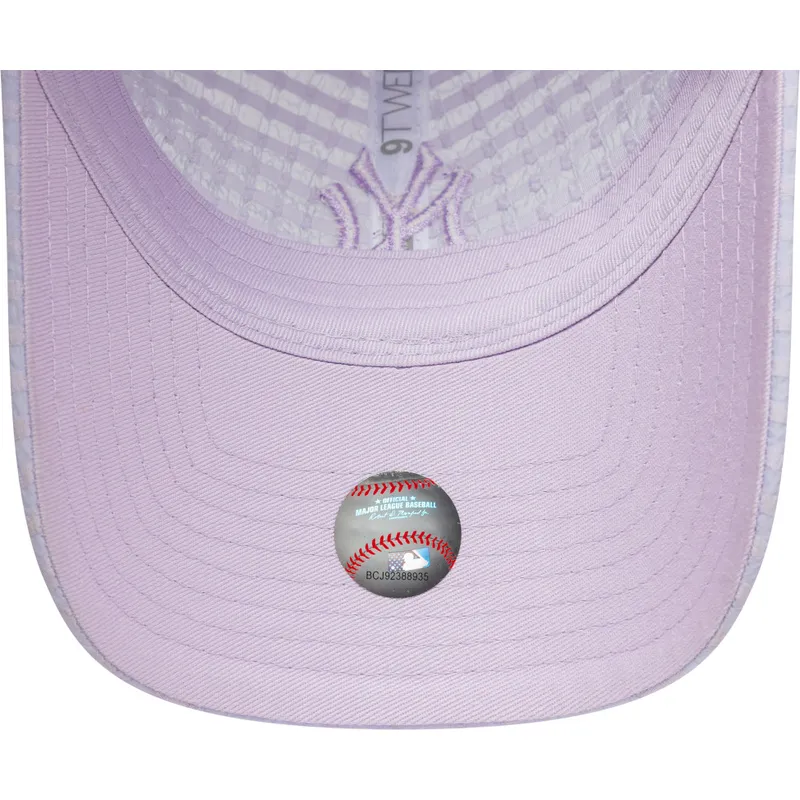 cappellino-curvo-viola-regolabile-con-logo-viola-da-donna-9twenty-seersucker-dei-new-york-yankees-mlb-di-new-era