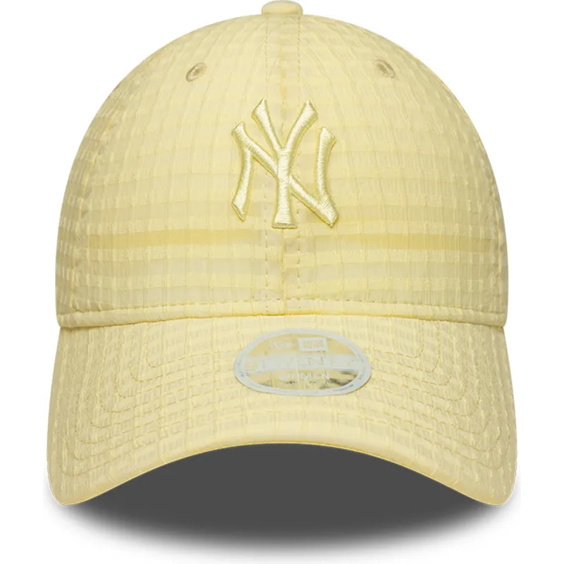 cappellino-curvo-giallo-regolabile-con-logo-giallo-da-donna-9twenty-seersucker-dei-new-york-yankees-mlb-di-new-era
