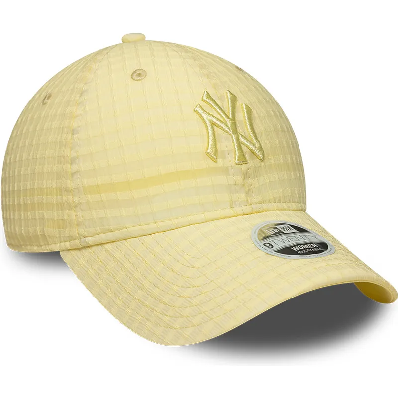cappellino-curvo-giallo-regolabile-con-logo-giallo-da-donna-9twenty-seersucker-dei-new-york-yankees-mlb-di-new-era