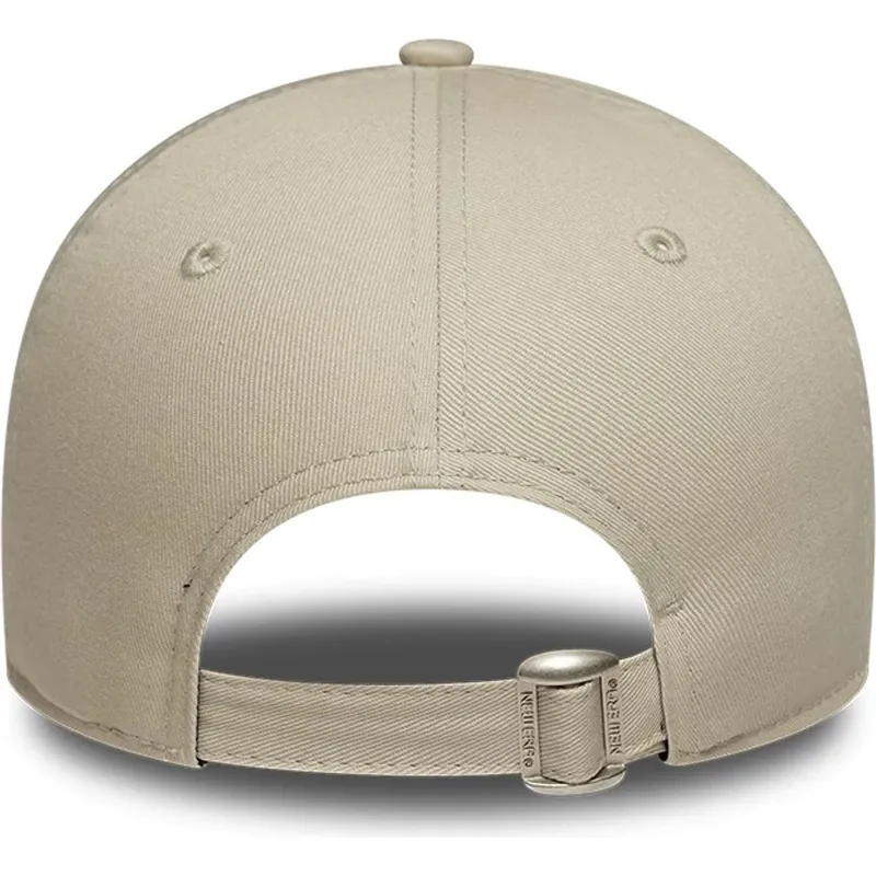 cappellino-curvo-beige-regolabile-con-logo-verde-da-donna-9forty-league-essential-dei-los-angeles-dodgers-mlb-di-new-era