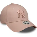 cappellino-curvo-rosa-regolabile-con-logo-rosa-da-donna-9forty-league-essential-dei-new-york-yankees-mlb-di-new-era