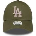 cappellino-con-visiera-curva-verde-regolabile-da-donna-9forty-metallic-dei-los-angeles-dodgers-mlb-di-new-era