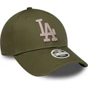 cappellino-con-visiera-curva-verde-regolabile-da-donna-9forty-metallic-dei-los-angeles-dodgers-mlb-di-new-era