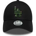cappellino-curvo-nero-regolabile-da-donna-9forty-floral-infill-dei-los-angeles-dodgers-mlb-di-new-era