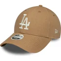 gorra-curva-marron-ajustable-para-mujer-9forty-linen-de-los-angeles-dodgers-mlb-de-new-era