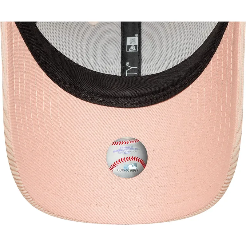 cappellino-curvo-rosa-regolabile-con-logo-rosa-da-donna-9forty-mini-cord-dei-los-angeles-dodgers-mlb-di-new-era