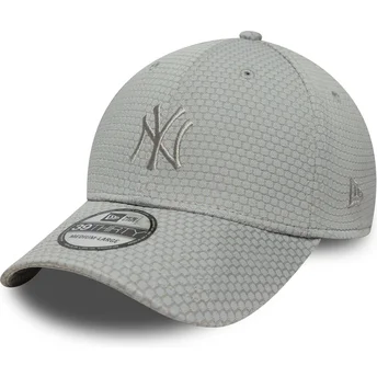 Cappellino curvo grigio regolabile 39THIRTY Stretch Mesh dei New York Yankees MLB di New Era