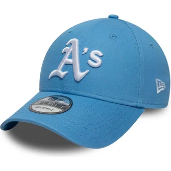 Cappellino visiera curva azzurro regolabile 9FORTY League Essential di Oakland Athletics MLB di New Era
