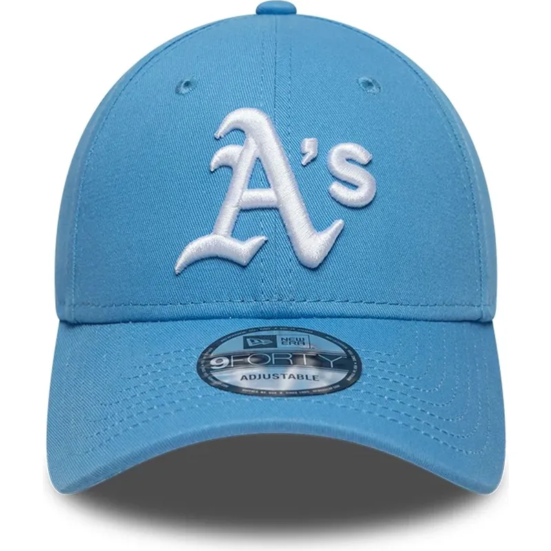 cappellino-visiera-curva-azzurro-regolabile-9forty-league-essential-di-oakland-athletics-mlb-di-new-era