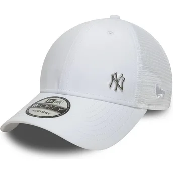 Cappellino trucker bianco regolabile 9FORTY Flawless dei New York Yankees MLB di New Era