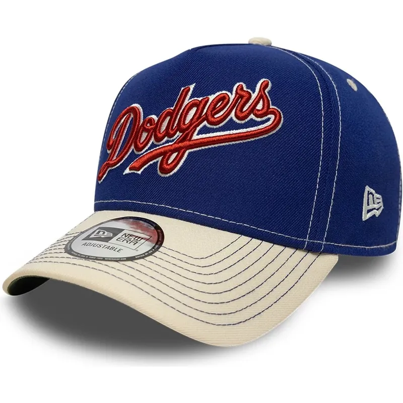 cappellino-visiera-curva-blu-e-beige-snapback-e-frame-city-icon-di-los-angeles-dodgers-mlb-di-new-era