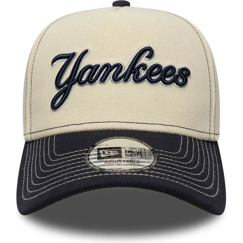 cappellino-curvo-beige-e-blu-marino-snapback-e-frame-city-icon-dei-new-york-yankees-mlb-di-new-era