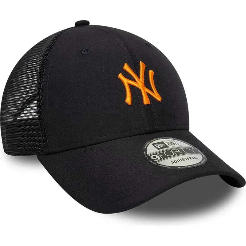 cappellino-trucker-blu-marino-regolabile-con-logo-arancione-9forty-homefield-midi-di-new-york-yankees-mlb-di-new-era