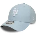 cappellino-visiera-curva-azzurro-snapback-9forty-m-crown-linen-di-new-york-mets-mlb-di-new-era