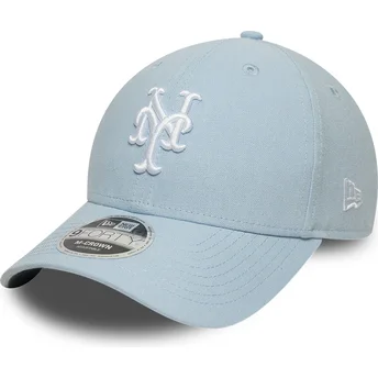 Cappellino visiera curva azzurro snapback 9FORTY M-Crown Linen di New York Mets MLB di New Era