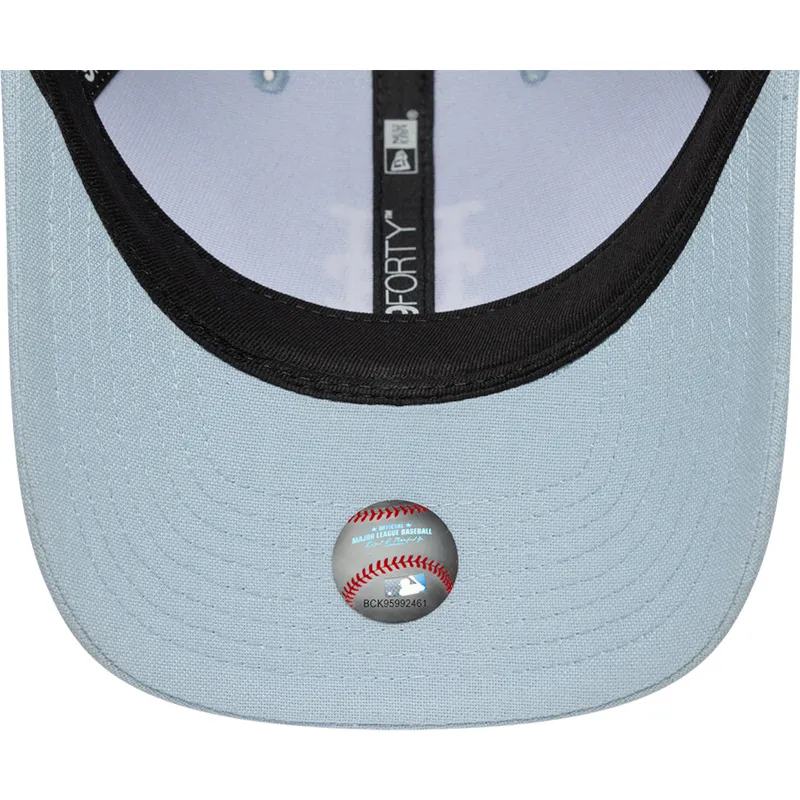 cappellino-visiera-curva-azzurro-snapback-9forty-m-crown-linen-di-new-york-mets-mlb-di-new-era