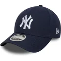 cappellino-visiera-curva-blu-marino-snapback-9forty-m-crown-linen-di-new-york-yankees-mlb-di-new-era