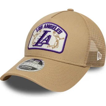 Gorra trucker beige 9FORTY M-Crown A Frame de Los Angeles Lakers NBA de New Era