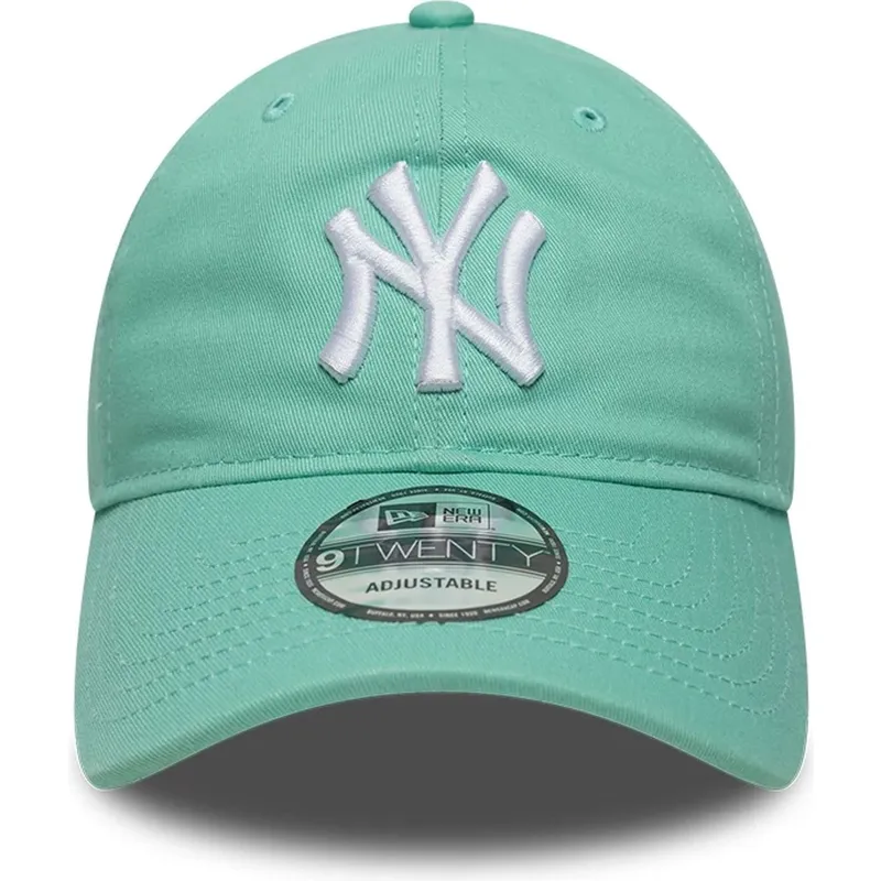 cappellino-con-visiera-curva-verde-chiaro-regolabile-9twenty-league-essential-di-new-york-yankees-mlb-di-new-era