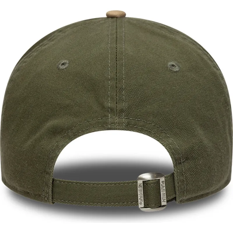 cappellino-curvo-verde-e-marrone-regolabile-9twenty-mini-washed-contrast-di-oakland-athletics-mlb-di-new-era