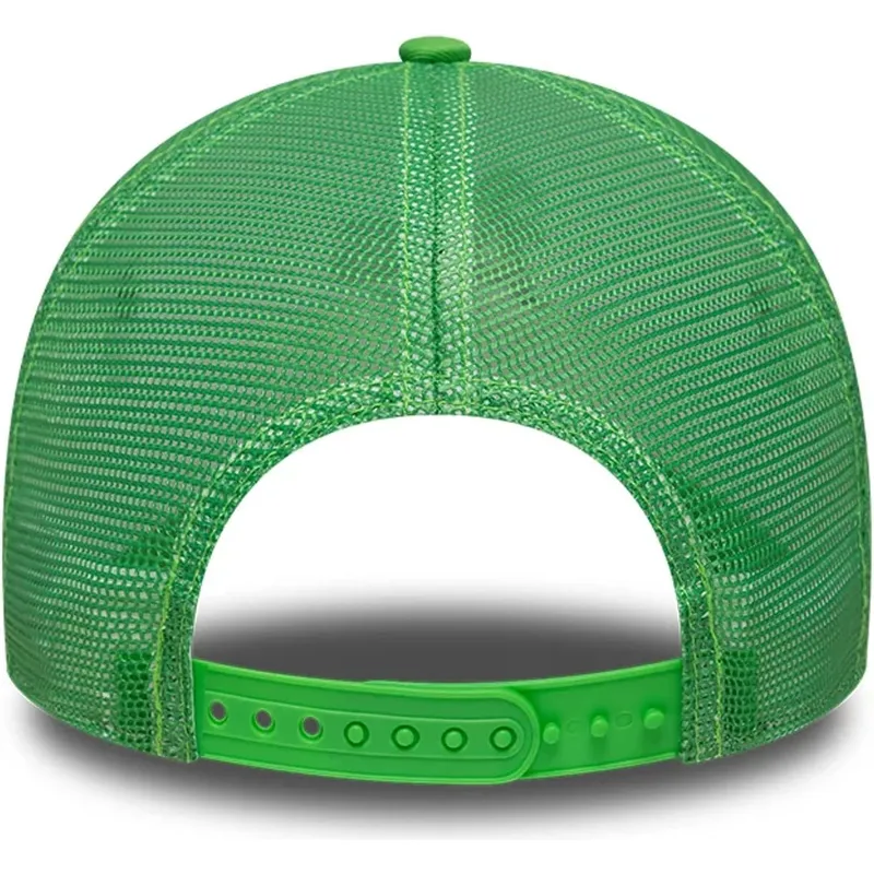 cappellino-trucker-verde-e-bianco-con-logo-verde-a-frame-league-essential-di-oakland-athletics-mlb-di-new-era