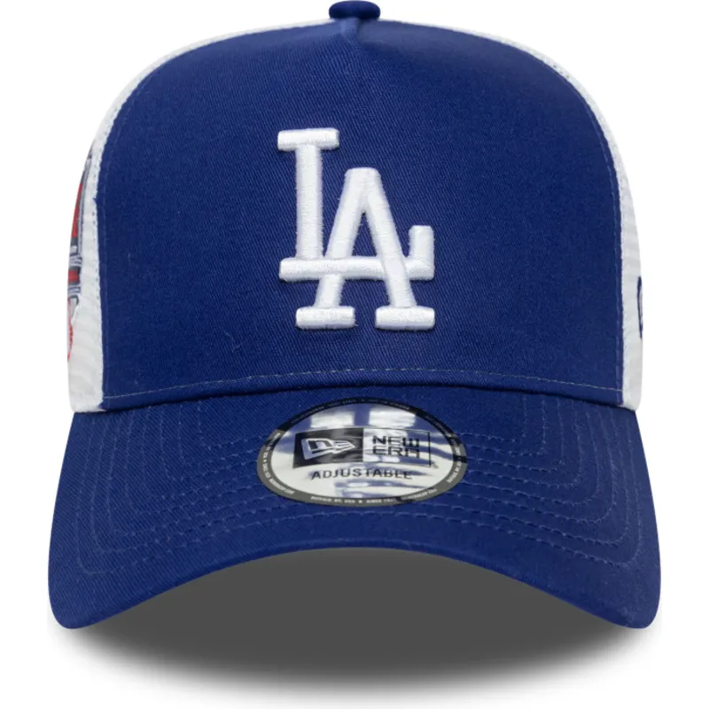 cappellino-trucker-blu-a-frame-side-patch-dei-los-angeles-dodgers-mlb-di-new-era
