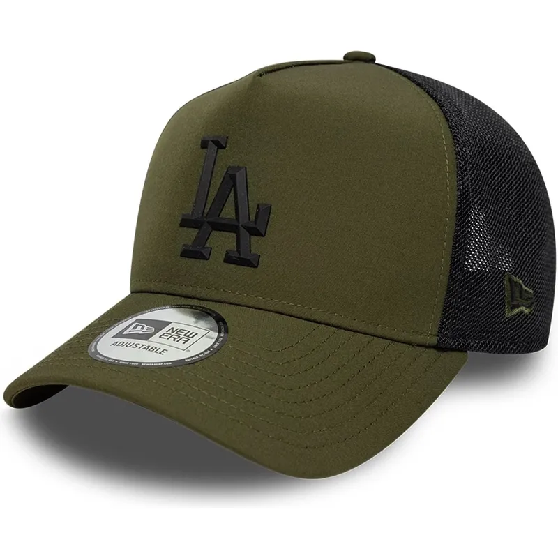 cappellino-trucker-verde-con-logo-nero-a-frame-sport-dei-los-angeles-dodgers-mlb-di-new-era