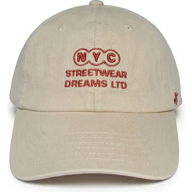 cappellino-curvo-beige-regolabile-ny-dreams-just-kids-the-90s-di-homenage