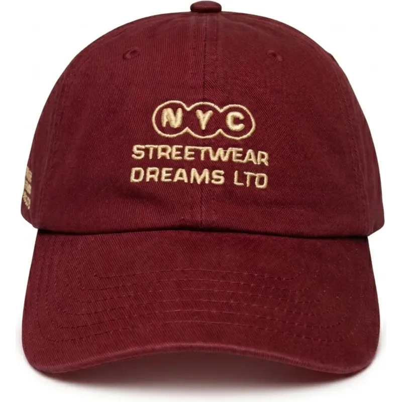 cappellino-curvo-granata-regolabile-ny-dreams-just-kids-the-90s-di-homenage