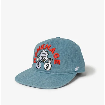 Cappello piatto blu snapback Denim Money Music Shapes Identity The Snap di Homenage